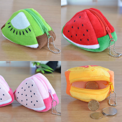 Plush Triangle Fruit Coin Purse