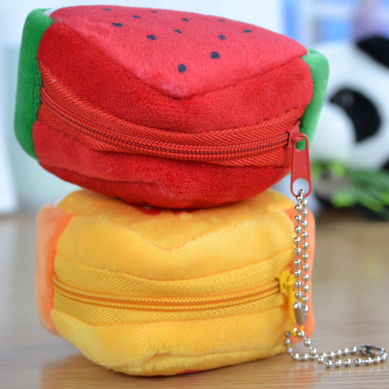 Plush Triangle Fruit Coin Purse
