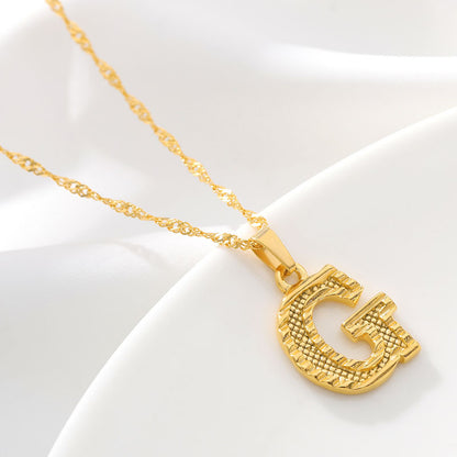 Gold Initial Letter Necklace – 18K Gold Plated A–Z Alphabet