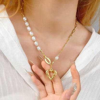 Gold Heart Pendant Necklace