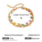 Gold-Plated Stainless Steel Broken Stone Chain Bracelet Ring
