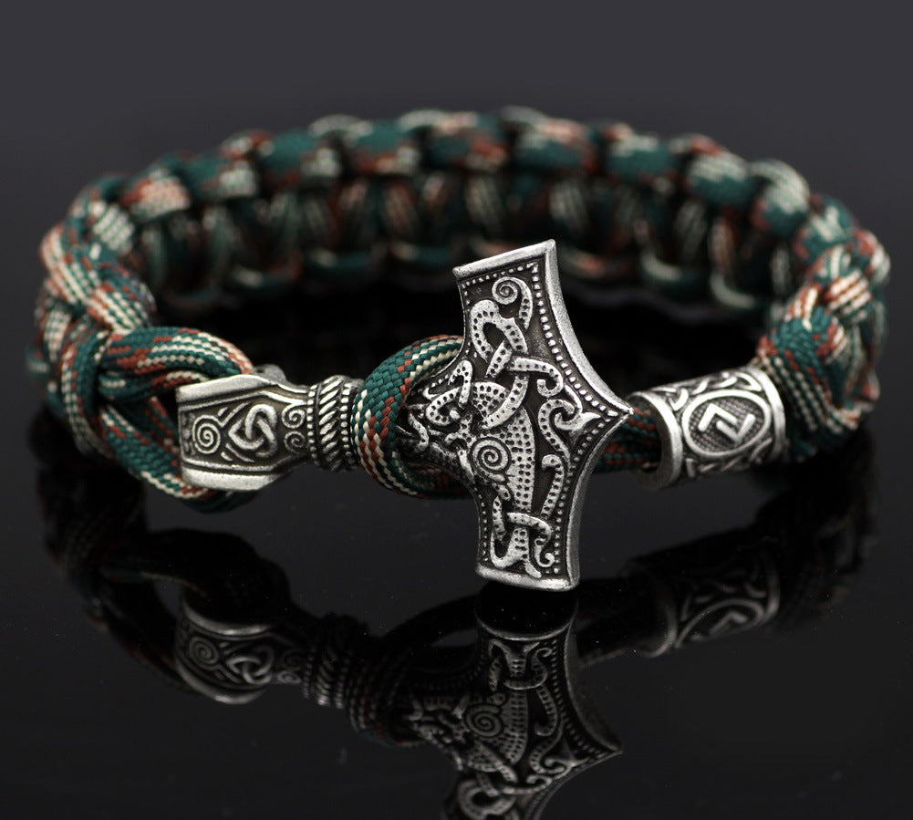 Vintage Thor’s Hammer Braided Bracelet