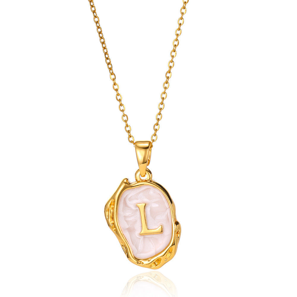 26 Letters Drop Oil Three Dimensional Necklace
