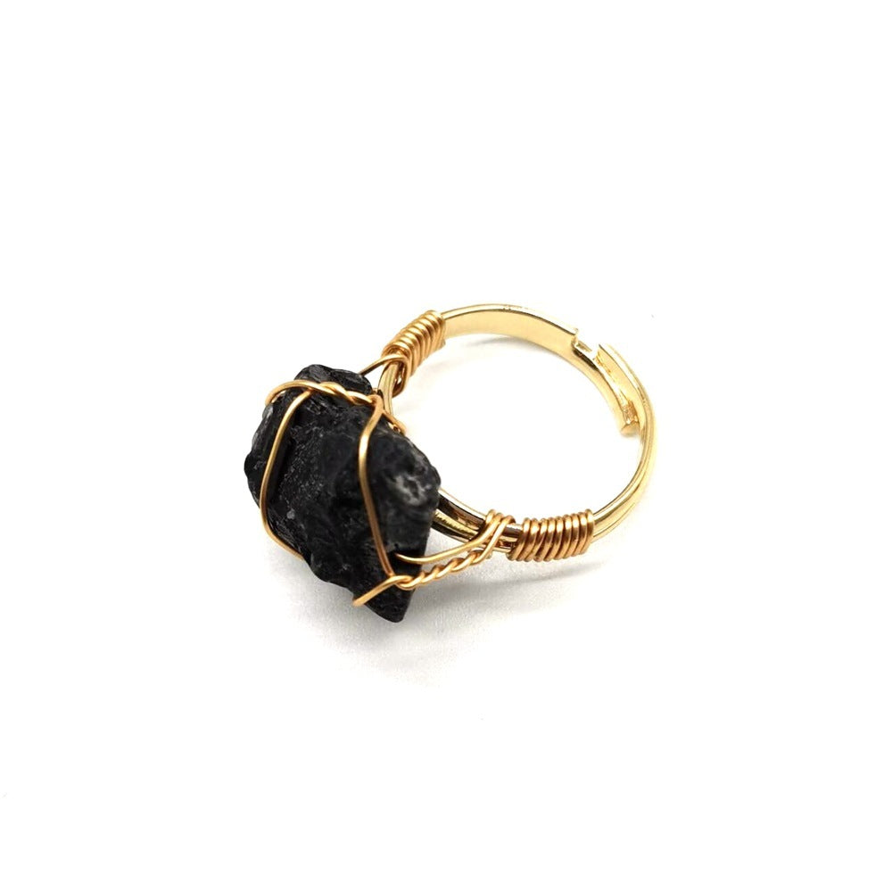 Adjustable Rough Stone Agate Ring