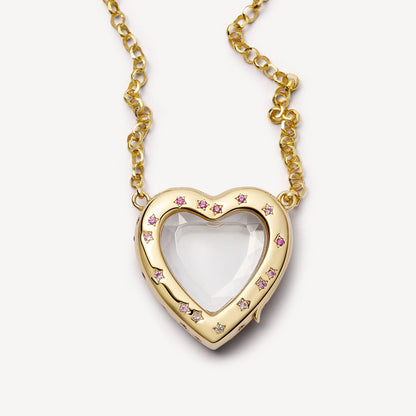 Retro Personalized Glass Charm Locket Box Necklace