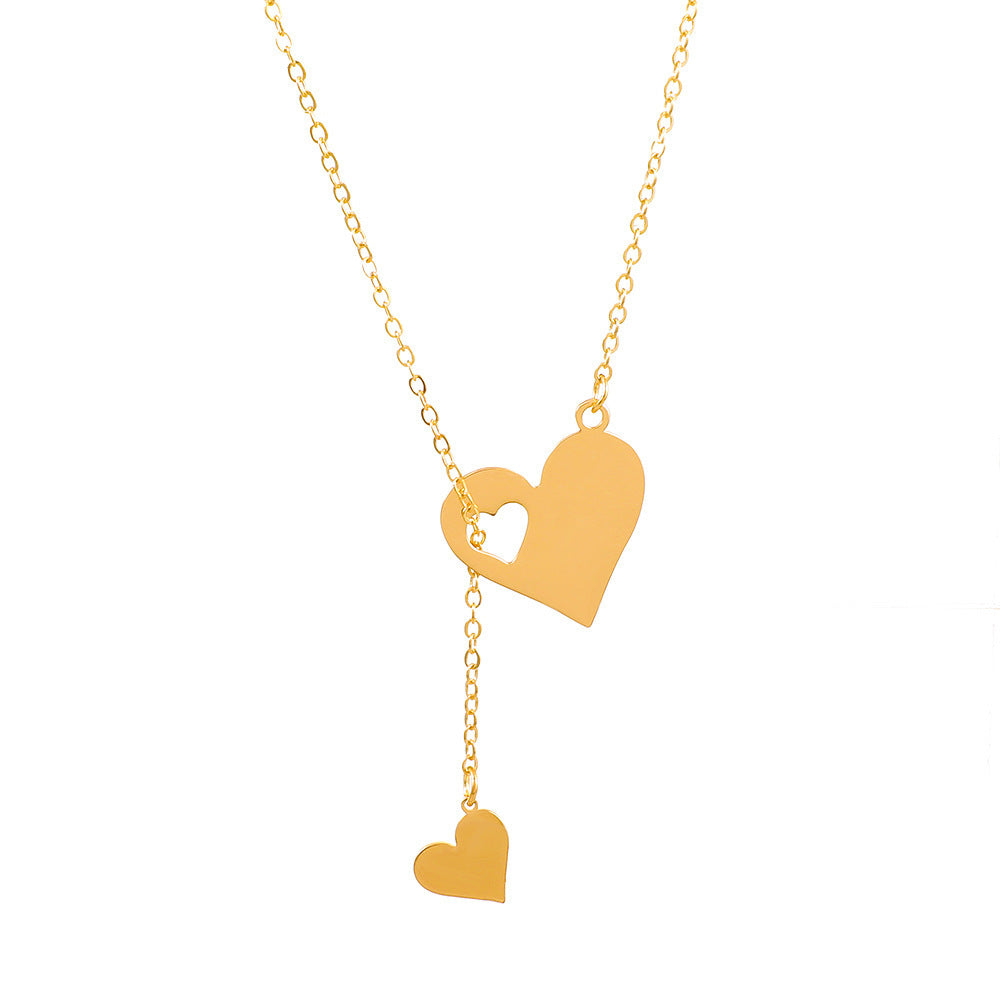 Hollow Heart Clavicle Chain Necklace