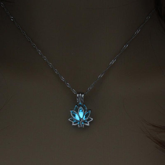 Yoga Lotus Luminous Pendant Necklace