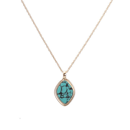 Abalone Shell & Turquoise Inlaid Short Chic Necklace