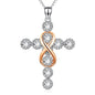 Infinity Cross Zircon Pendant Necklace