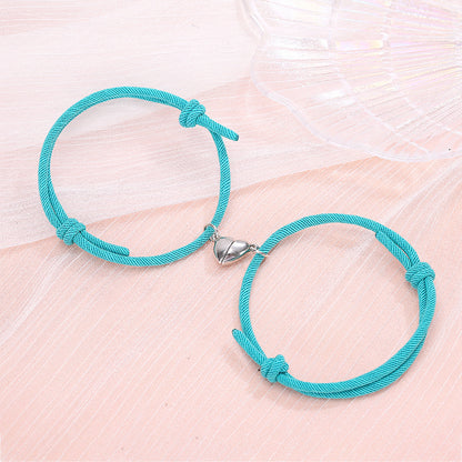 Magnetic Couple Bracelets – Heart-Shaped