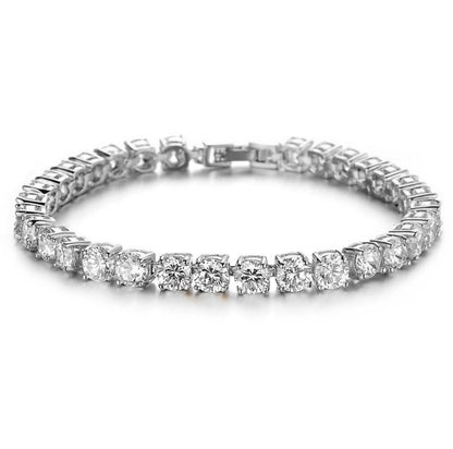 Hip Hop Iced Out Single Row Rhinestones Tennis Bracelet