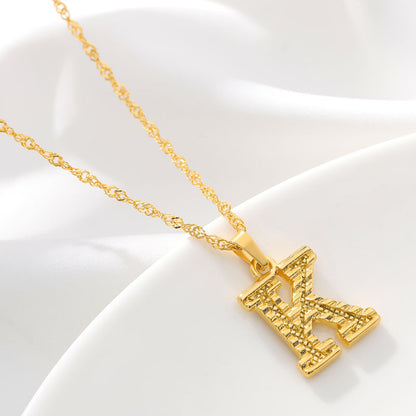 Gold Initial Letter Necklace – 18K Gold Plated A–Z Alphabet
