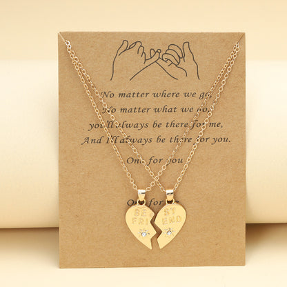 Best Friend Heart Clavicle Chain Necklace