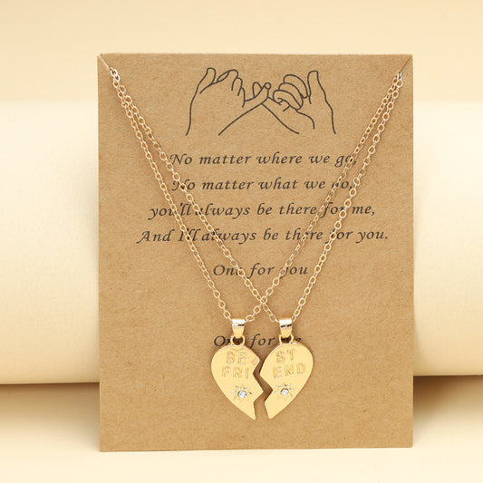 Best Friend Heart Clavicle Chain Necklace