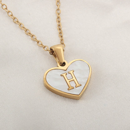 26 Letter Heart-Shaped Necklace