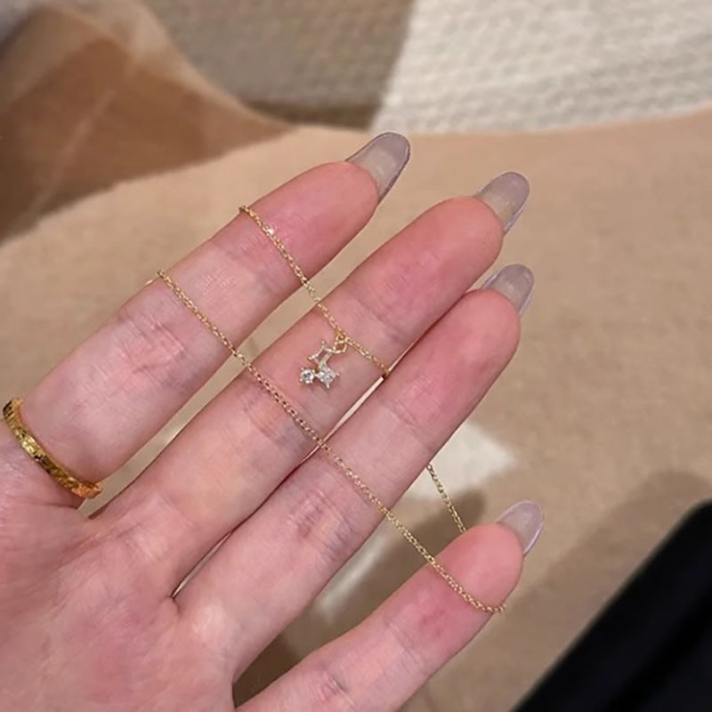 Mini Zircon Small Square Necklace