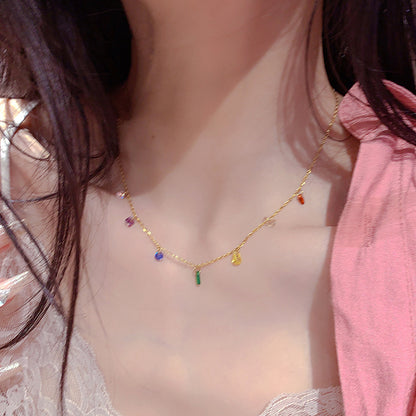 Rainbow Titanium All-match Necklace