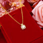 Fashion Jewellery Set for Women – Gold Colour Zircon Gem Pendant Necklace, Choker, Stud Earrings & Statement Wedding Ring