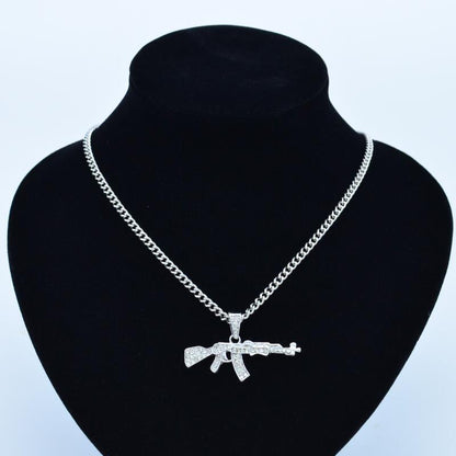 Cool Gothic Gun Shape Pendant Necklace