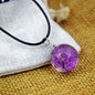 Dried Flower in Waterdrop Necklace & Bracelet Set