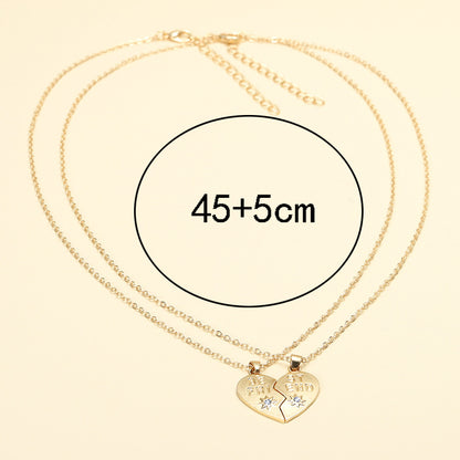 Best Friend Heart Clavicle Chain Necklace