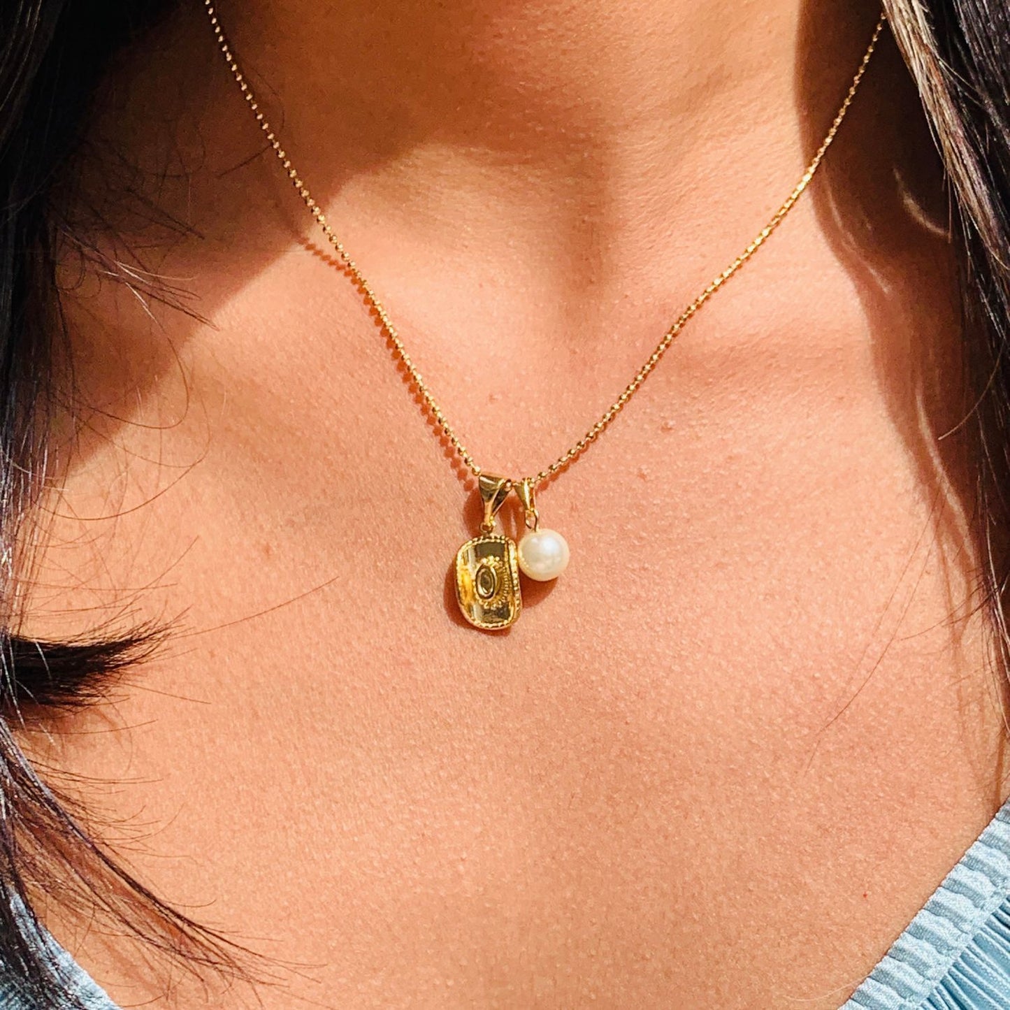 Cowboy Boot & Pearl Pendant Necklace