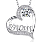 For Mom Heart Necklace with Zircon