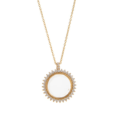 Retro Personalized Glass Charm Locket Box Necklace