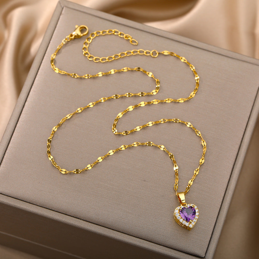 Purple Heart Ocean Necklace