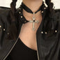 Gothic Cross Ribbon Necklace
