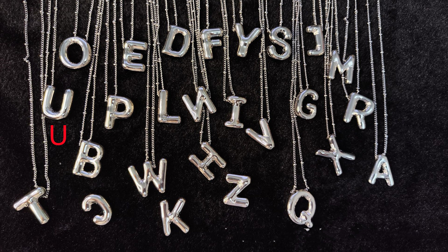 Glossy Letters Pendant Necklace