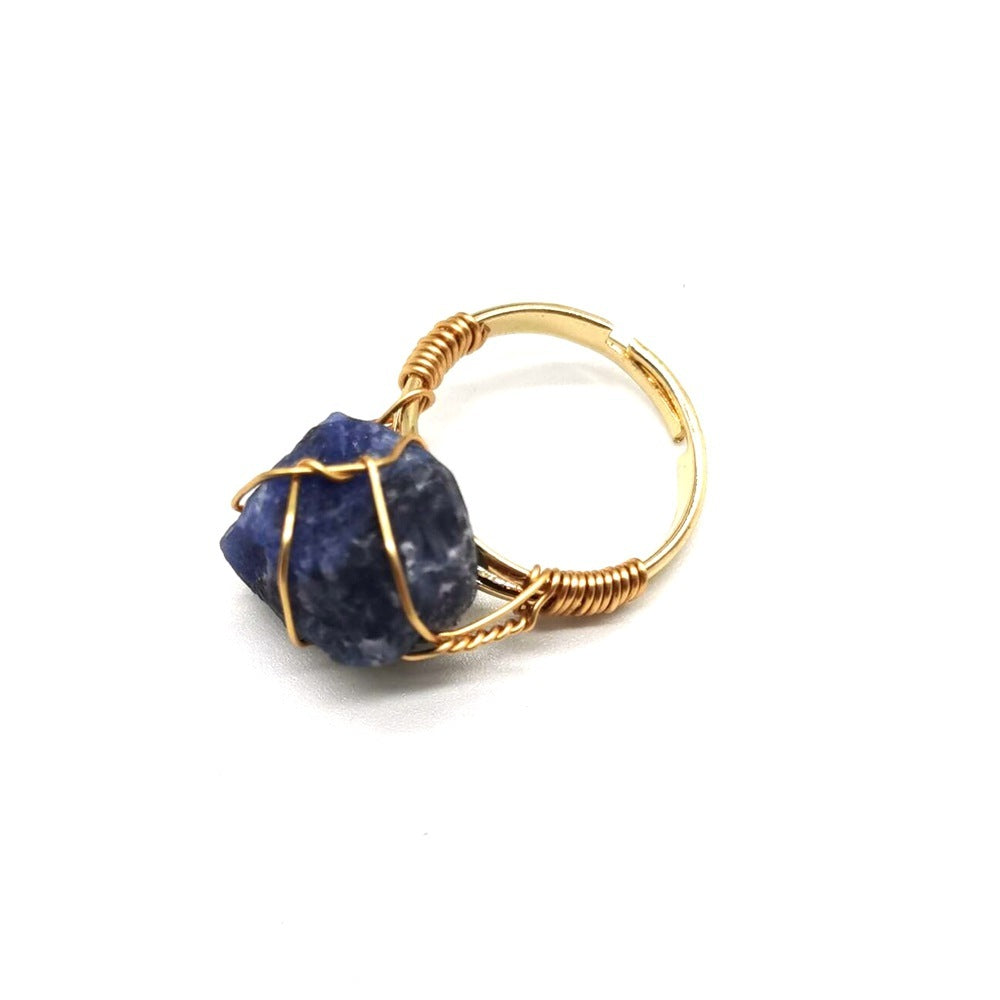 Adjustable Rough Stone Agate Ring