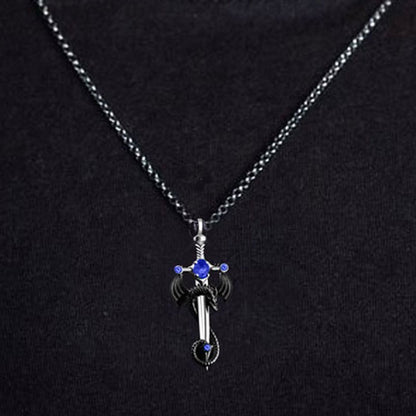 Retro Dragon Sword Pendant Necklace
