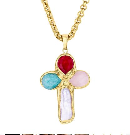 Titanium Steel Cross Pendant Necklace