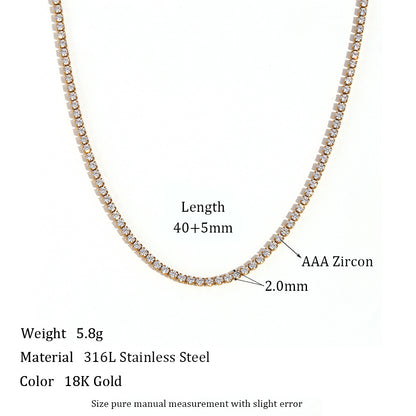 Stainless Steel Zircon Bracelet & Necklace Set