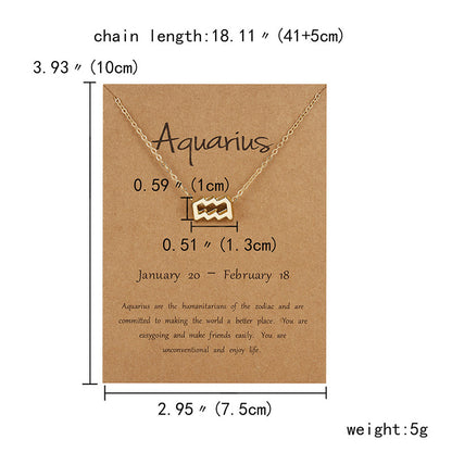 12 Zodiac Sign Constellation Pendant Necklace