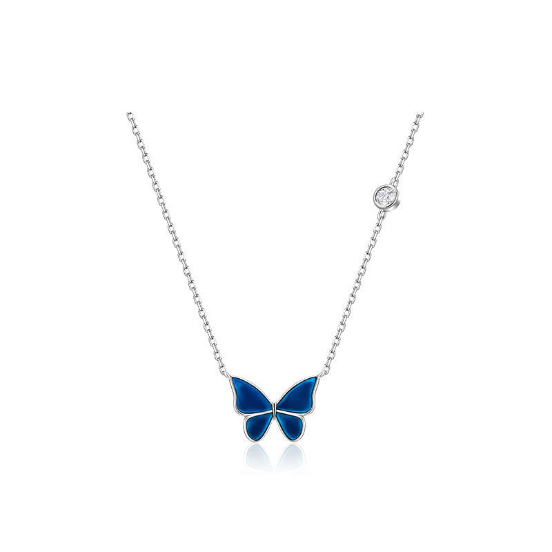 Colour Changing Butterfly Necklace Silver