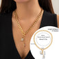 Thick Chain with Shiny Lock & Key Pendant Necklace, Bracelet Set