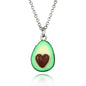Handmade Avocado Halves Necklace & Earrings Set