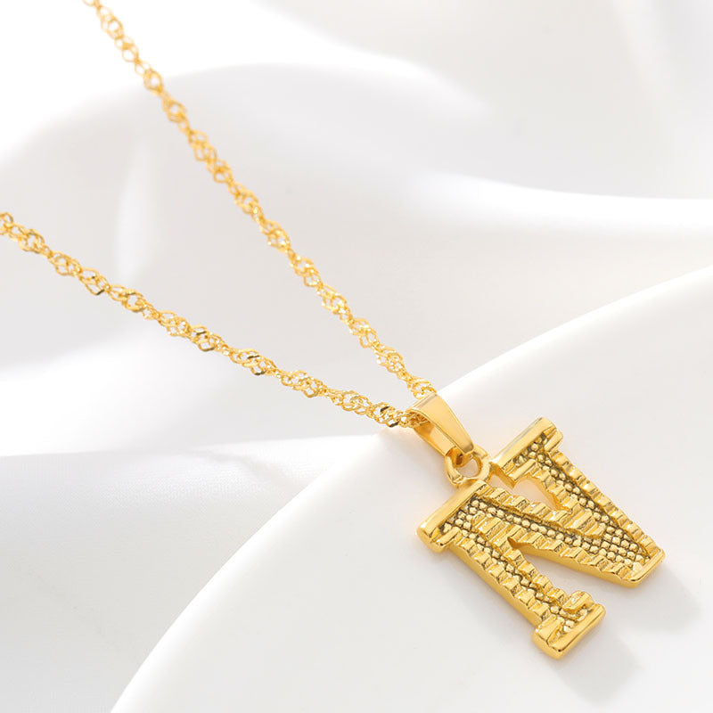 Gold Initial Letter Necklace – 18K Gold Plated A–Z Alphabet