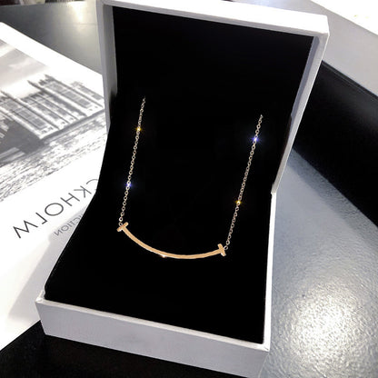 Roman Letter & Butterfly Clavicle Necklace