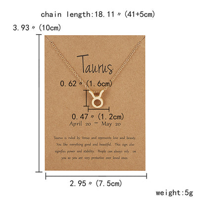 12 Zodiac Sign Constellation Pendant Necklace