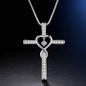 Infinity Love God We Trust Christian Cross Birthstone Crystal Pendant Necklace