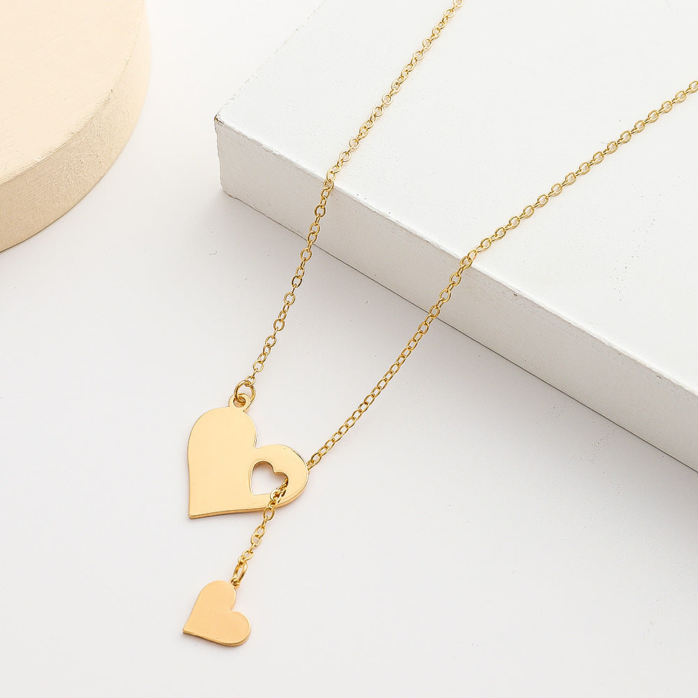 Hollow Heart Clavicle Chain Necklace