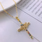 INS Style Gold-Plated Jesus Love Cross Necklace