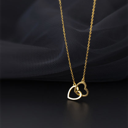 Double Heart Interlocking Necklace