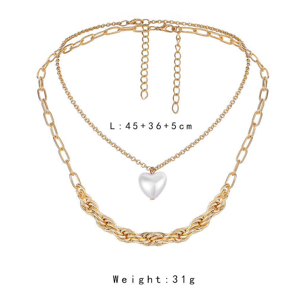 Gold Heart-Shaped Love Pendant Necklace