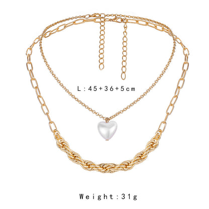 Gold Heart-Shaped Love Pendant Necklace