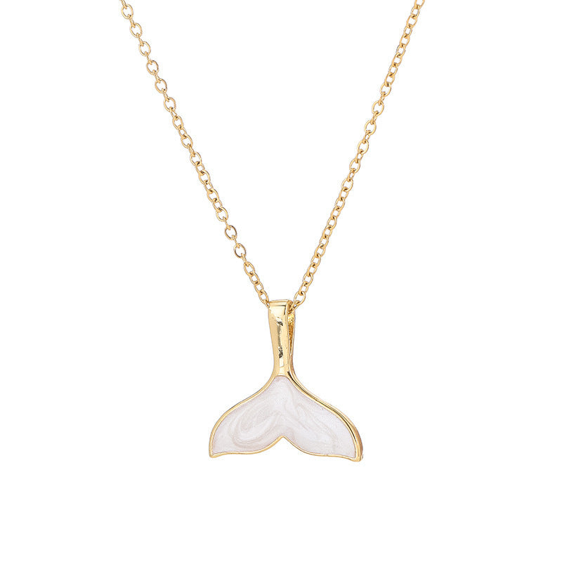 Whale Tail Pendant Necklace in Gold & Rose Gold