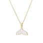 Whale Tail Pendant Necklace in Gold & Rose Gold
